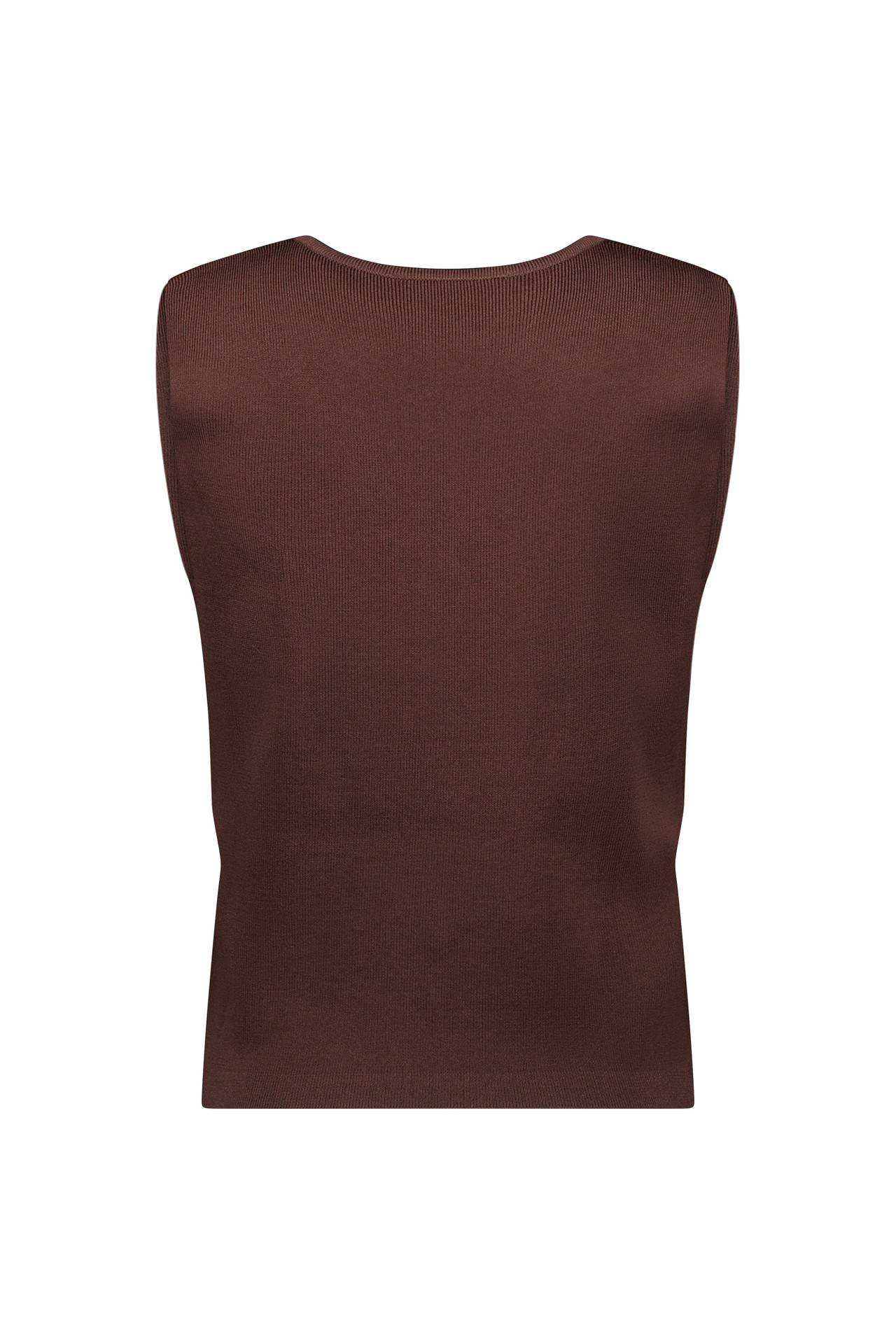Studio Anneloes Fenna Knitted Gilet in espresso, gebreid en mouwloos